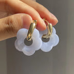 Resin Flower Hoop Earrings