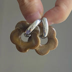 Resin Flower Hoop Earrings