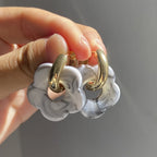 Resin Flower Hoop Earrings