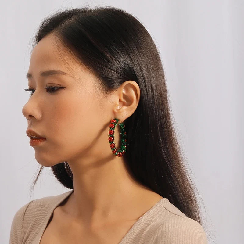 Christmas Garland Hoop Earrings