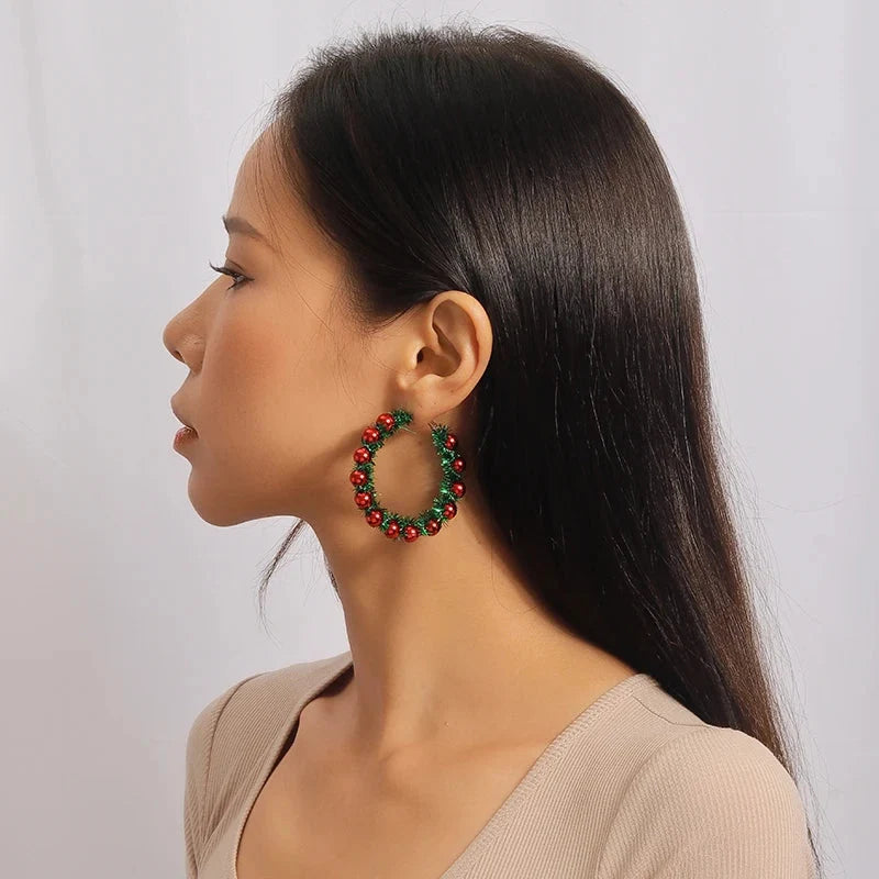 Christmas Garland Hoop Earrings