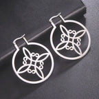Wiccan Woman’s Protective Witch’s Knot Hoop Earrings in Silver