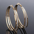 Retro gold-colored hoop earrings