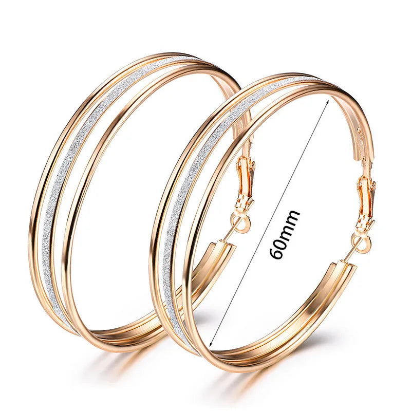 Retro gold-colored hoop earrings