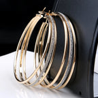 Retro gold-colored hoop earrings