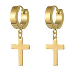 Cross Earrings for Men and Women in Gold