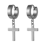 Cross Earrings for Men and Women in Silver