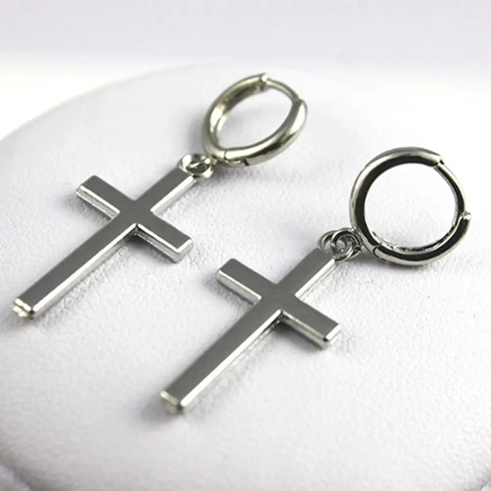 Cross Dangle Earrings silver