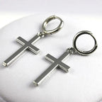 Cross Dangle Earrings silver