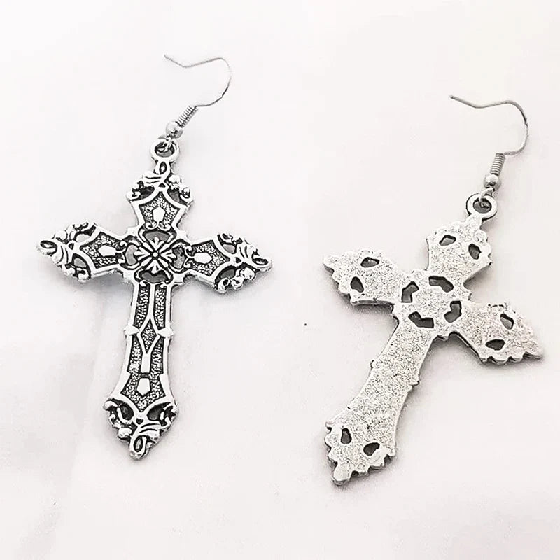 Gothic-Style Cross Earrings for Women
