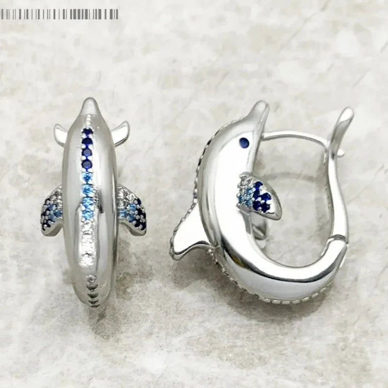 Sapphire Dolphin Earrings - Exception®