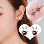 Christmas Snowflake Reindeer Stud Earrings