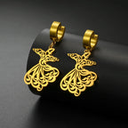 Arabic Ramadan drop earrings for women, gold