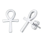 Egypt Ankh Cross Earrings for Men and Women Silver