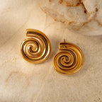 Gold domed spiral earrings