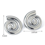 Silver domed spiral earrings