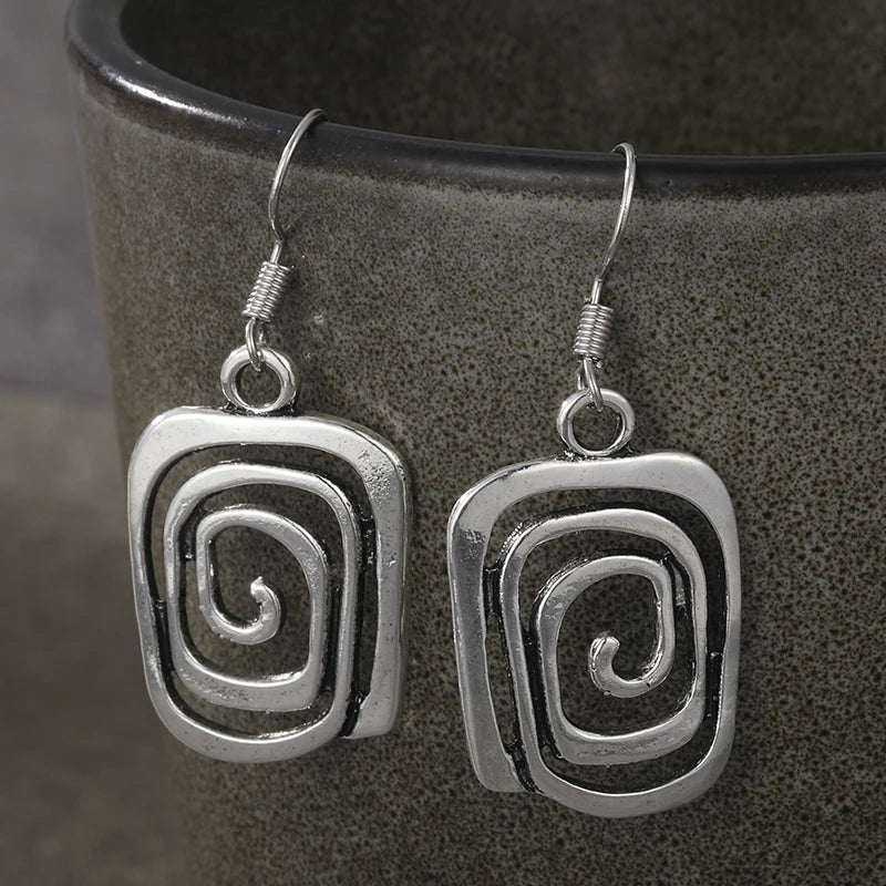 Ethnic Geometric Dangle Earrings
