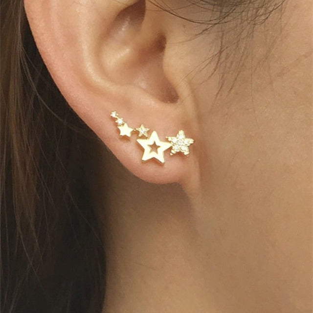 Star Piercing Earrings in Gold