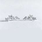 Star Piercing Earrings in Silver