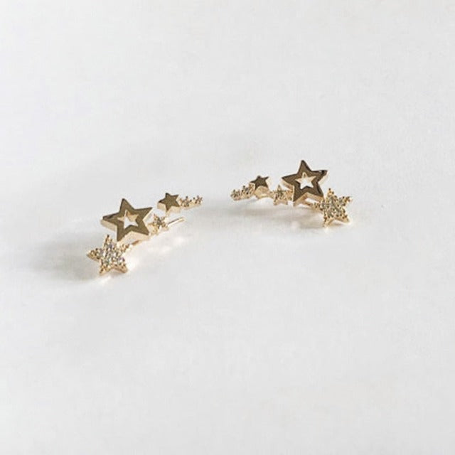 Star Piercing Earrings in Gold