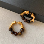 Women's Hoop Earrings with Tiger's Eye