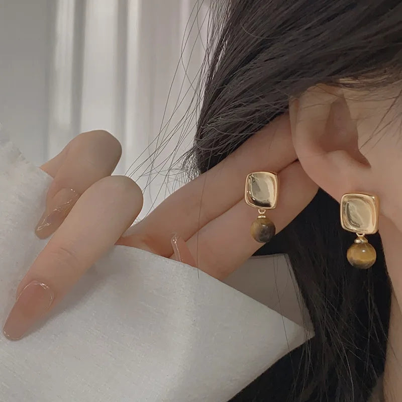 Women's Tiger's Eye Stone Earrings