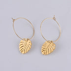 Gold Palm Leaf Earrings