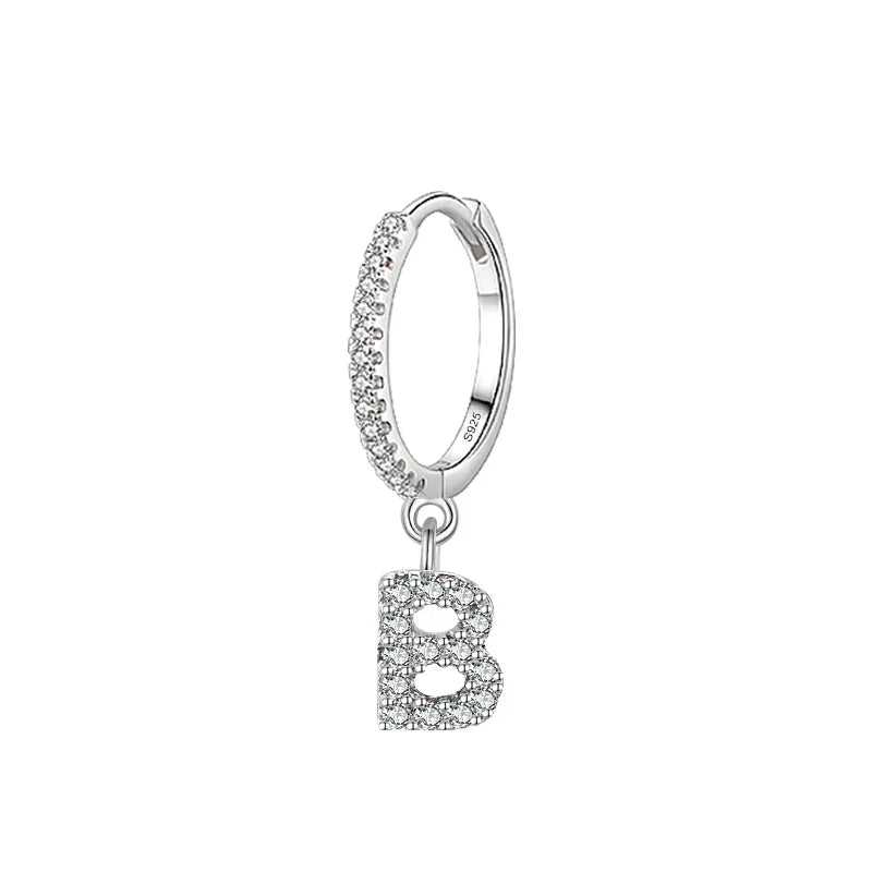Initial hoop earrings b