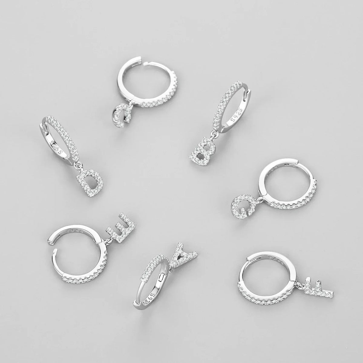 Initial hoop earrings