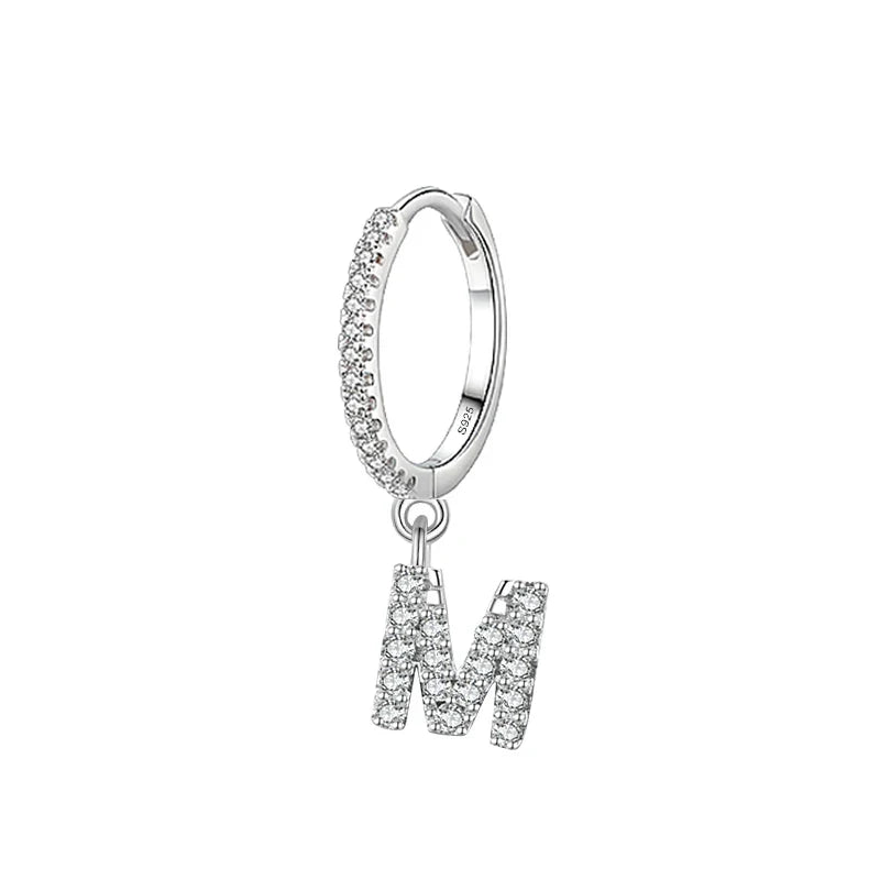 Initial hoop earrings m