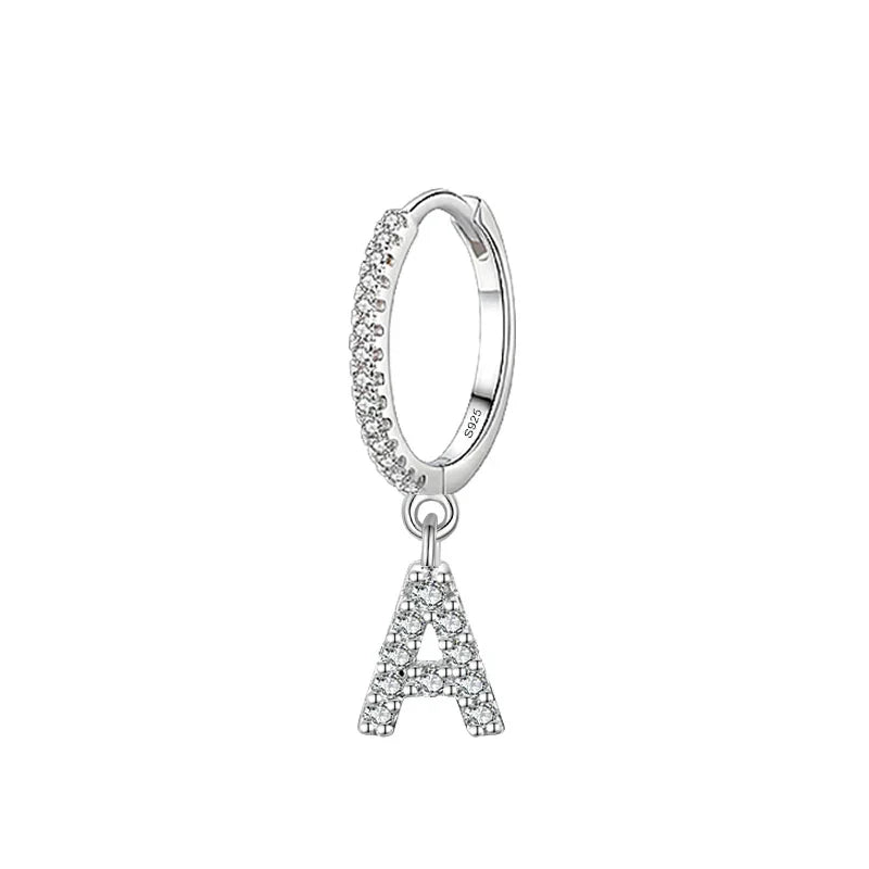Initial hoop earrings a