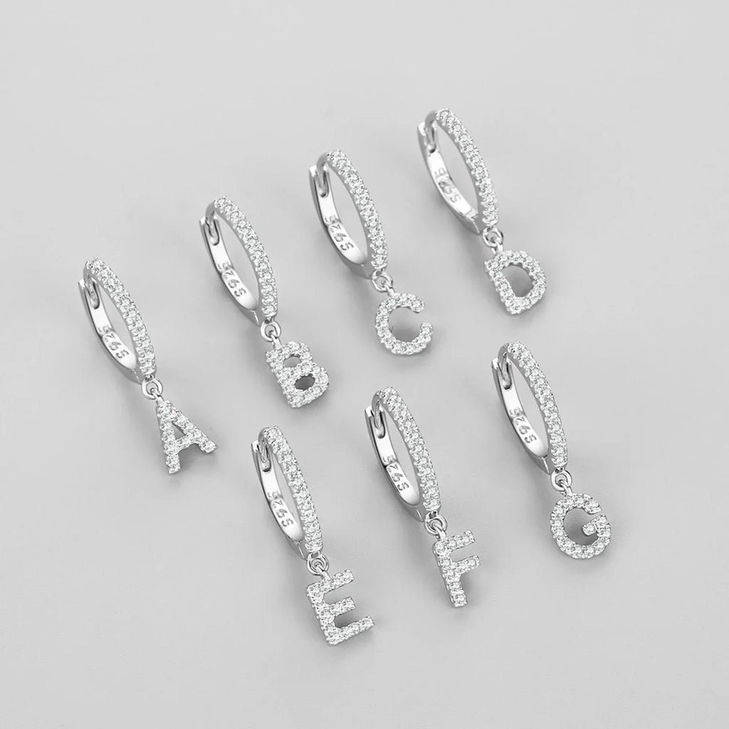 Initial hoop earrings