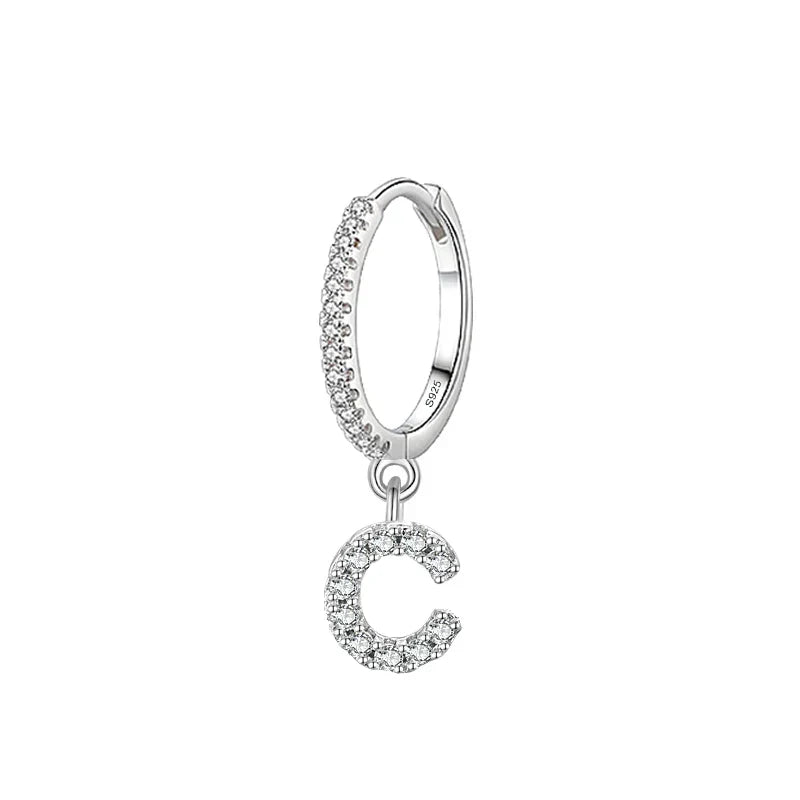 Initial hoop earrings c