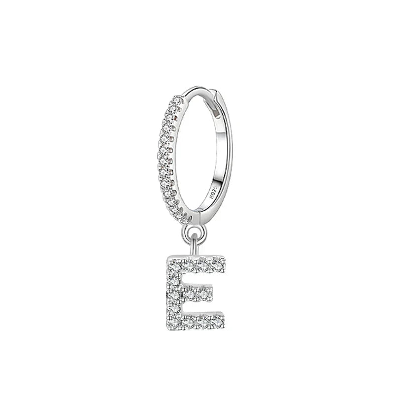 Initial hoop earrings e