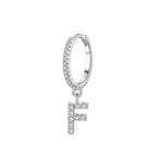 Initial hoop earrings f