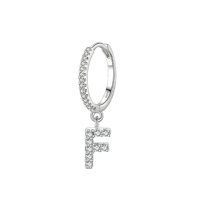 Initial hoop earrings f