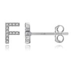 Silver initial earrings f