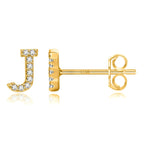 Gold initial earrings j