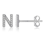 Silver initial earrings n