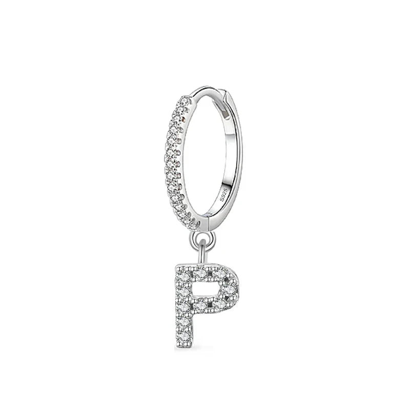 Initial hoop earrings p
