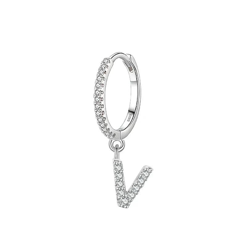 Initial hoop earrings v