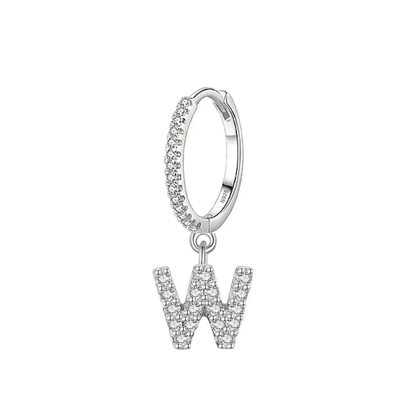 Initial hoop earrings w