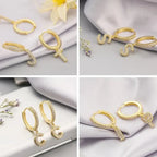 Women's initial hoop earrings