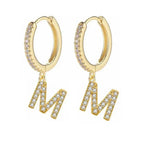 Women's initial hoop earrings m
