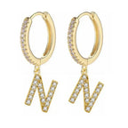 Women's initial hoop earrings n