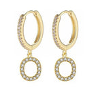 Women's initial hoop earrings o