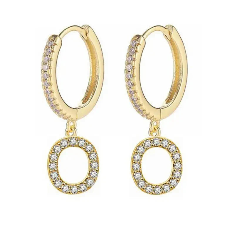 Women's initial hoop earrings o