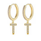 Women's initial hoop earrings t