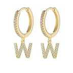 Women's initial hoop earrings w