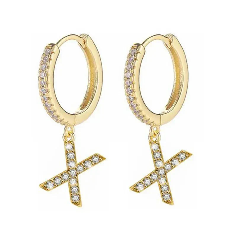 Women's initial hoop earrings x